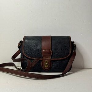 Vintage Coach Sheridan Crossbody Bag 4224 Pebbled Black/Brown Made In Costa Rica